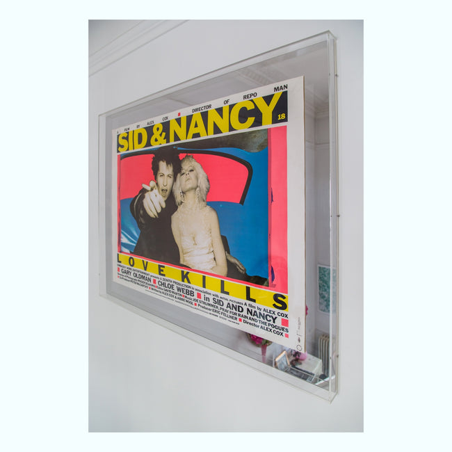 Sid & Nancy 'Love Kills' Film Poster 1986 in a Perspex Frame